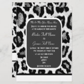 白黒ヒョウ柄結婚の 招待状 (正面/裏面)