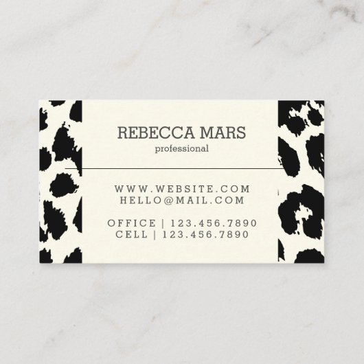 白黒ヒョウ柄 名刺 (裏面)
