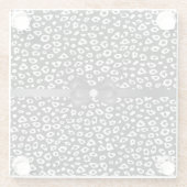 白黒ヒョウ柄(弓誕生日) ガラスコースター (裏面)