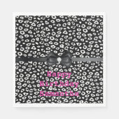 白黒ヒョウ柄(弓誕生日) スタンダードランチョンナプキン (正面)