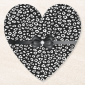 白黒ヒョウ柄(弓誕生日) ペーパーコースター (正面)