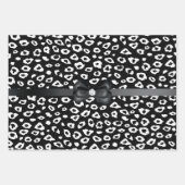 白黒ヒョウ柄(弓誕生日) ラッピングペーパーシート (正面)