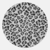 白黒ヒョウ柄、生意気な柄 ラウンドシール (正面)