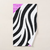 白黒ヒョウ熱ピンクバスルーム用タオル バスタオルセット (ハンドタオル)