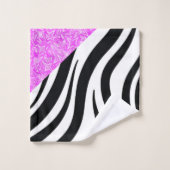 白黒ヒョウ熱ピンクバスルーム用タオル バスタオルセット (ウォッシュタオル)