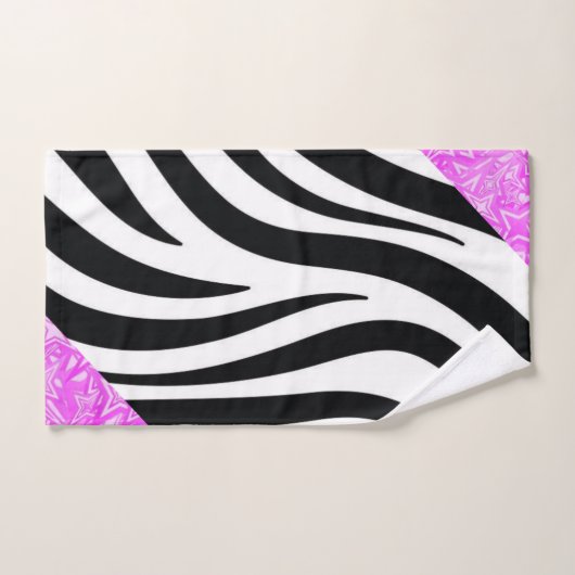 白黒ヒョウ熱ピンクバスルーム用タオル バスタオルセット (ハンドタオル)