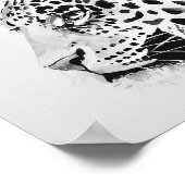 白黒ヒョウ絵画のポスター ポスター (角)