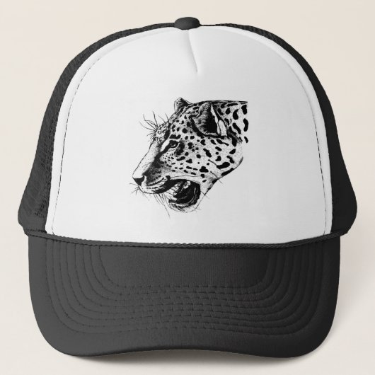 白黒ヒョウ キャップ (正面)