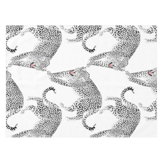白黒ヒョウ テーブルクロス (正面(横))