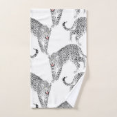 白黒ヒョウ バスタオルセット (ハンドタオル)