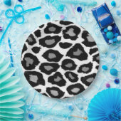 白黒ヒョウ ペーパープレート (パーティー)