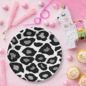 白黒ヒョウ ペーパープレート (パーティー)
