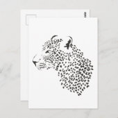 白黒ヒョウ ポストカード (正面/裏面)