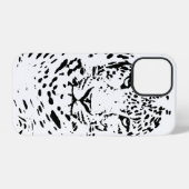 白黒ヒョウ iPhoneケース (裏面横)