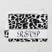 白黒ヒョウRSVPの結婚式の応答カード 出欠カード (正面/裏面)