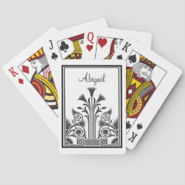 白黒ビクトリアンな花柄 トランプ