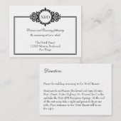 白黒ビクトリアン式披露宴 エンクロージャーカード (正面/裏面)