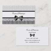 白黒ビクトリア時代の人はリボンと縞で飾ります 名刺 (正面/裏面)