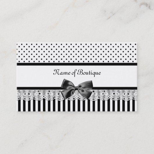 白黒ビクトリア時代の人はリボンと縞で飾ります 名刺 (正面)