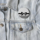 白黒ビクトリア時代の人は弓と縞で飾ります 缶バッジ (インサイチュ)