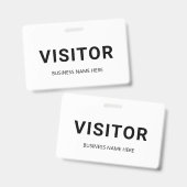 白黒ビジター企業のバッジ バッジ (正面＆裏面)