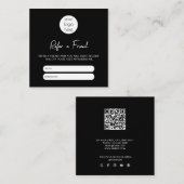 白黒ビジネスが友人の紹介カードを参照する スクエア名刺 (正面/裏面)