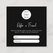 白黒ビジネスが友人の紹介カードを参照する スクエア名刺 (正面)