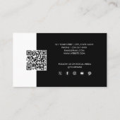 白黒ビジネスが友人の紹介カードを参照する 名刺 (裏面)