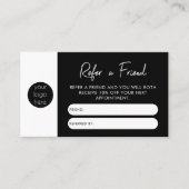 白黒ビジネスが友人の紹介カードを参照する 名刺 (正面)