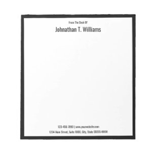 白黒ビジネスという名前の机から ノートパッド