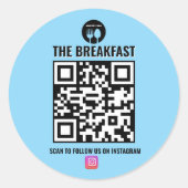 白黒ビジネスインモダンスタグラムQrコード ラウンドシール (正面)