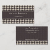 白黒ビジネスエレガントカー千鳥格子のド 名刺 (正面/裏面)
