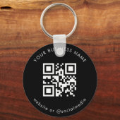 白黒ビジネスカスタムQrコードスキャンの追加 キーホルダー (正面)