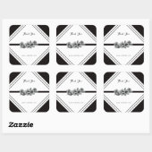 白黒ビジネスサンキューステッカー スクエアシール (シート)