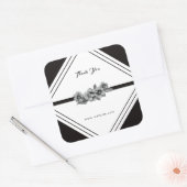 白黒ビジネスサンキューステッカー スクエアシール (封筒)