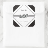 白黒ビジネスサンキューステッカー スクエアシール (バッグ)