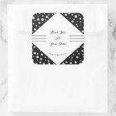 白黒ビジネスサンキューステッカー スクエアシール (バッグ)