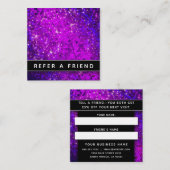 白黒ビジネスパープルグリッターサロンスパ 予約カード (正面/裏面)