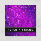 白黒ビジネスパープルグリッターサロンスパ 予約カード (正面)