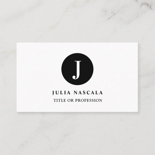 白黒ビジネスモダンカードテンプレート 名刺 (正面)