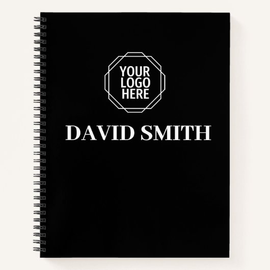 白黒ビジネスモダンノートブック ノートブック (正面)