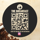 白黒ビジネスモダン用Instagram Qrコード ラウンドシール