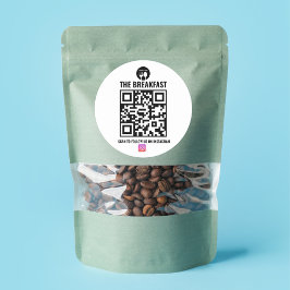 白黒ビジネスモダン用Instagram Qrコード ラウンドシール