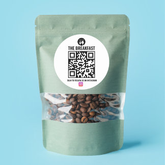 白黒ビジネスモダン用Instagram Qrコード ラウンドシール