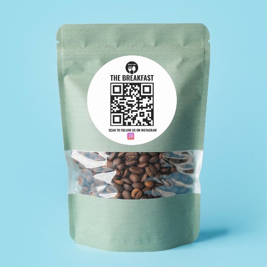 白黒ビジネスモダン用Instagram Qrコード ラウンドシール