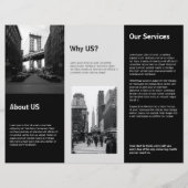 白黒ビジネスモダン3折パンフレット (裏面)