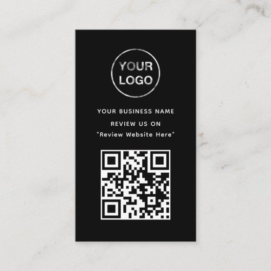 白黒ビジネスレビューカード エンクロージャーカード (正面)