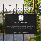 白黒ビジネスロゴのプロモーション文字 横断幕