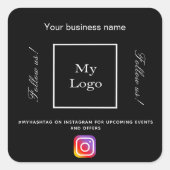 白黒ビジネスロゴインスタグラム スクエアシール (正面)