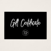 白黒ビジネスロゴギフト証明書 (正面)